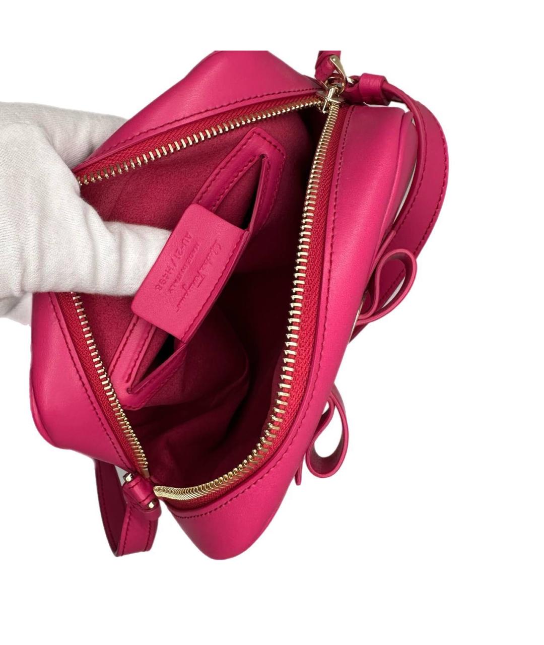 FERRAGAMO Розовая кожаная сумка через плечо, фото 4