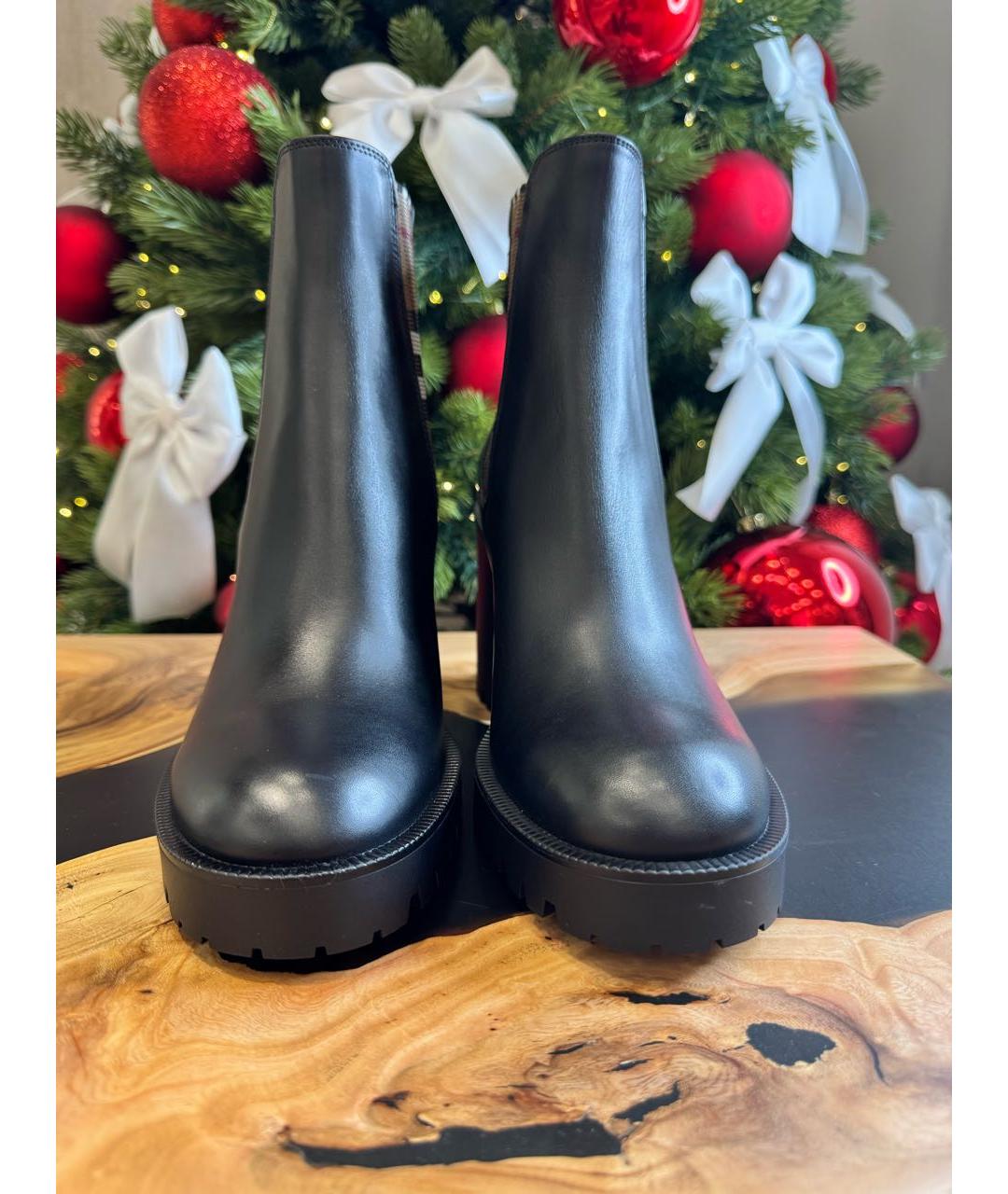 BURBERRY Черные кожаные ботильоны, фото 2