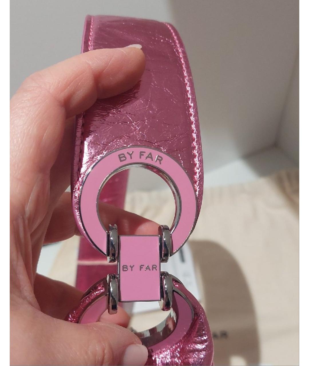 BY FAR Розовая кожаная сумка через плечо, фото 4