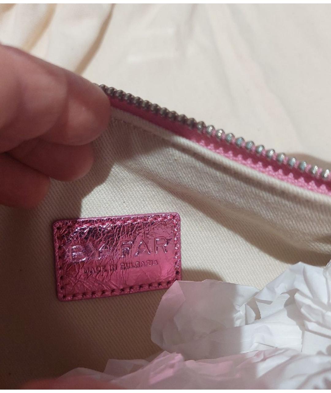 BY FAR Розовая кожаная сумка через плечо, фото 5