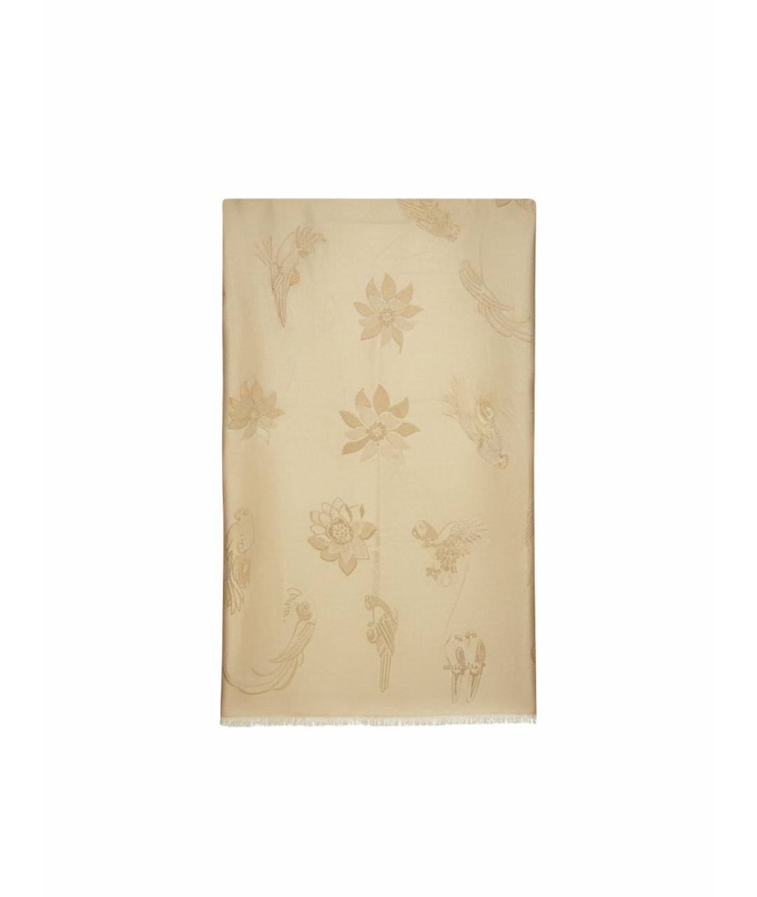 CARTIER Горчичный шелковый платок, фото 1