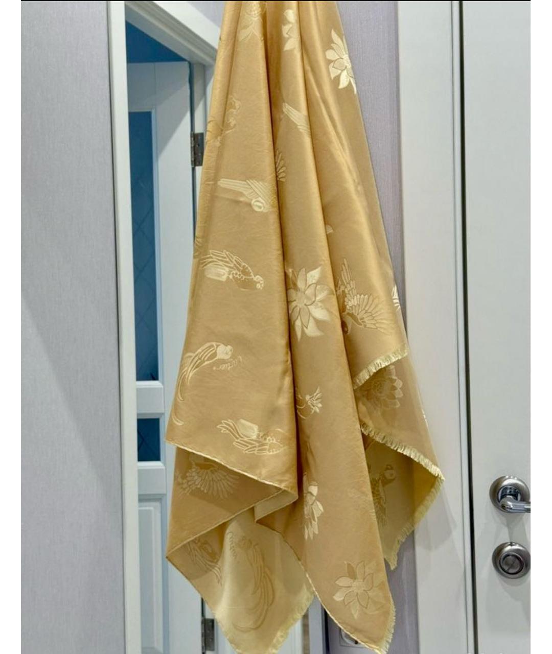 CARTIER Горчичный шелковый платок, фото 4