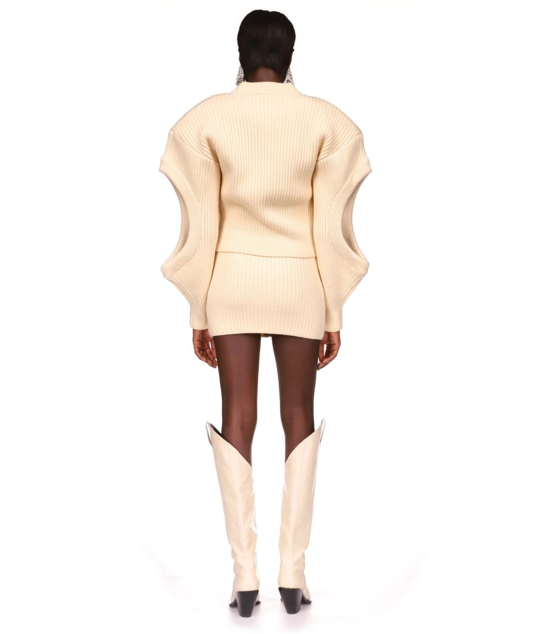 DAVID KOMA Бежевые кожаные сапоги, фото 4