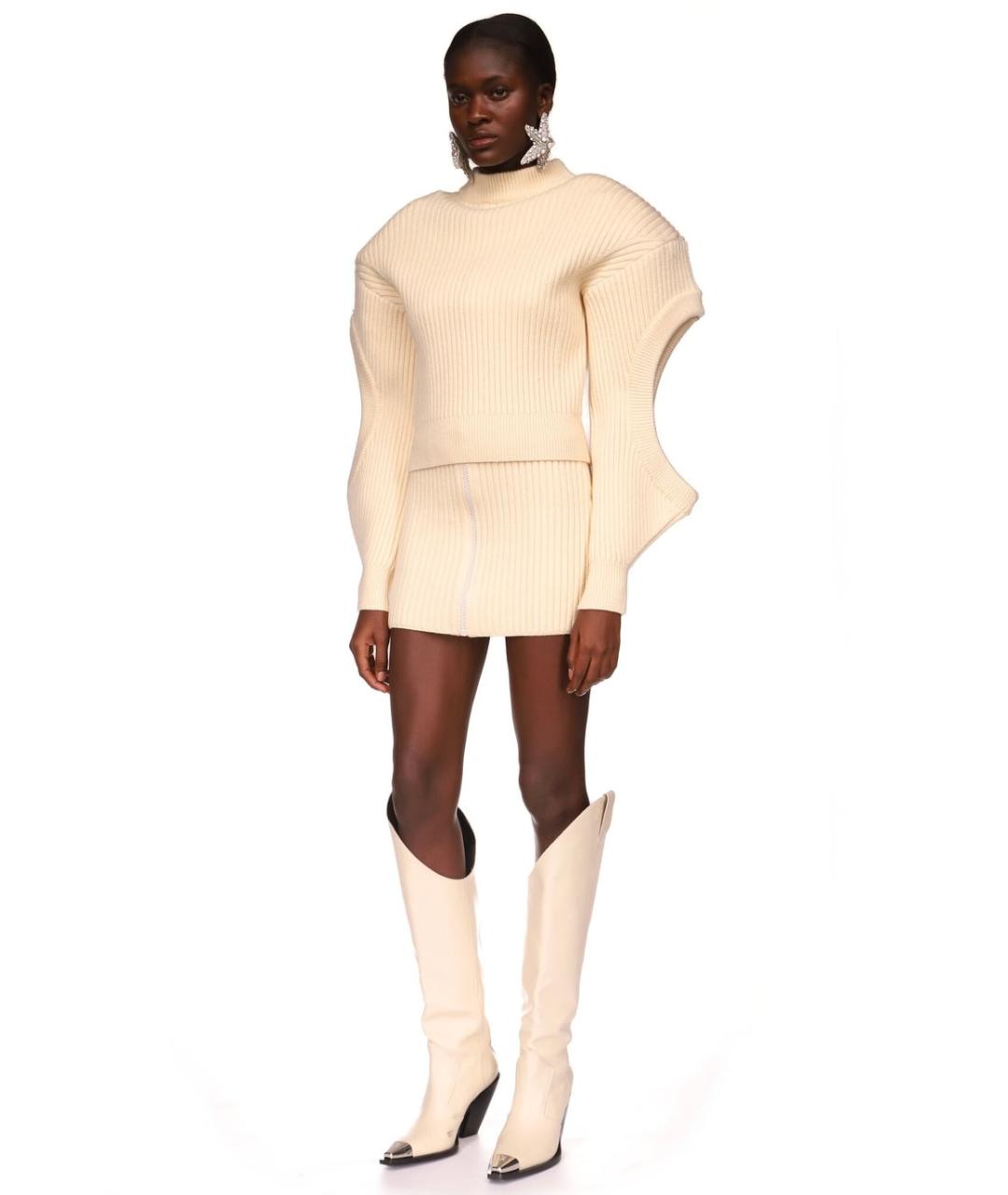 DAVID KOMA Бежевые кожаные сапоги, фото 3