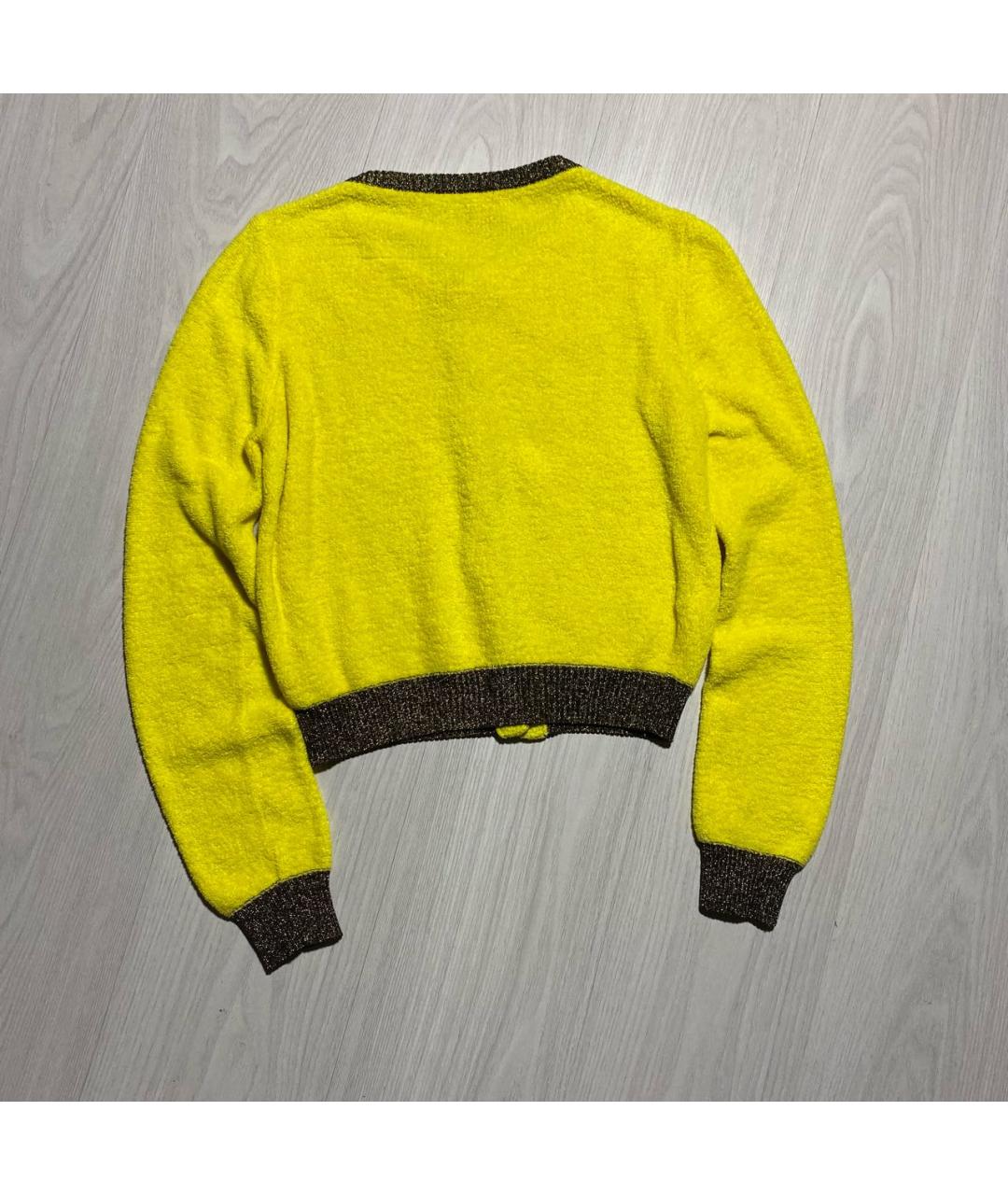 PINKO Желтый хлопковый кардиган, фото 5