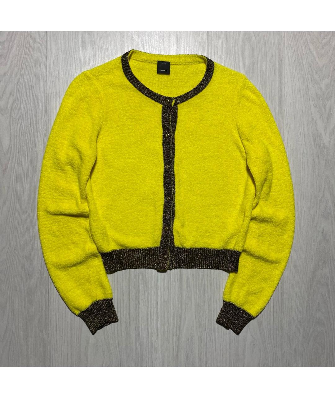 PINKO Желтый хлопковый кардиган, фото 8