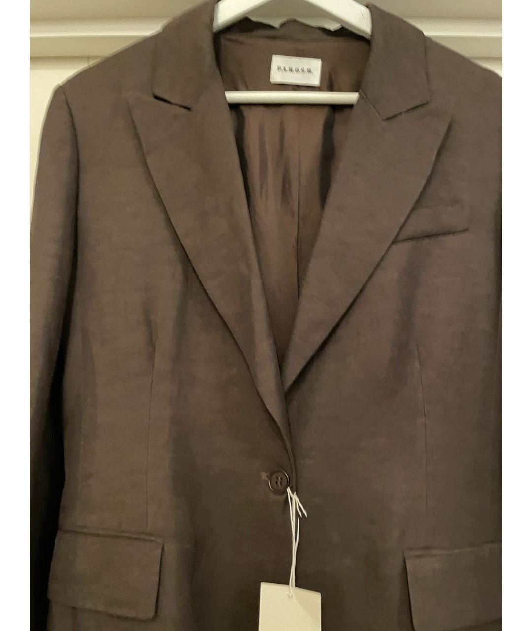 P.A.R.O.S.H. Коричневый вискозный жакет/пиджак, фото 3
