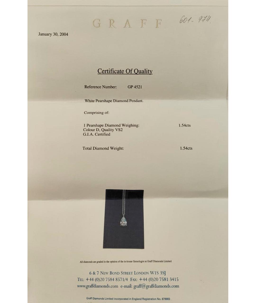 GRAFF Подвеска из белого золота, фото 3