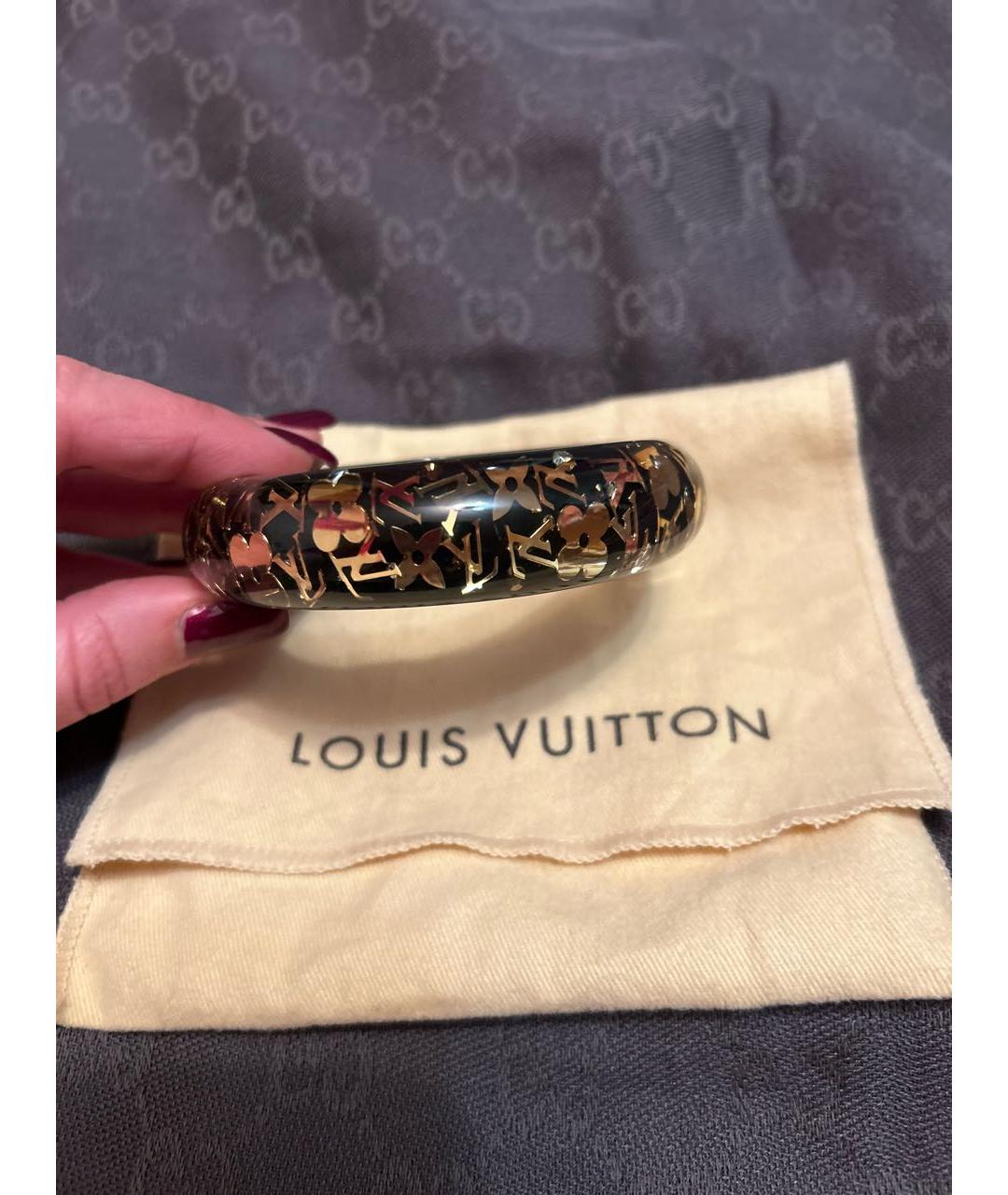 LOUIS VUITTON Черный пластиковый браслет, фото 2