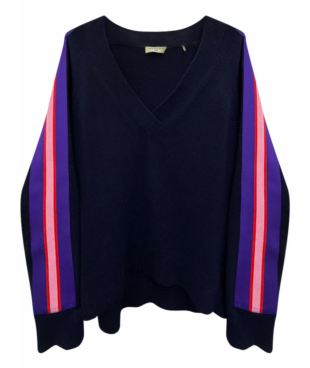 SANDRO Темно-синий полиэстеровый джемпер / свитер, фото 6