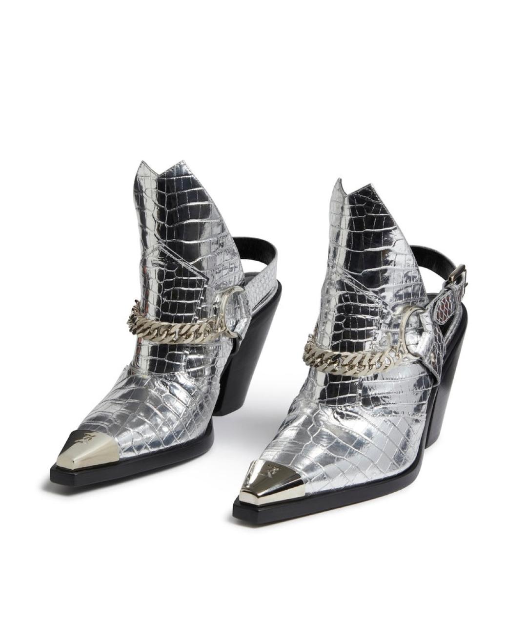 DAVID KOMA Серебряные кожаные ботинки, фото 2