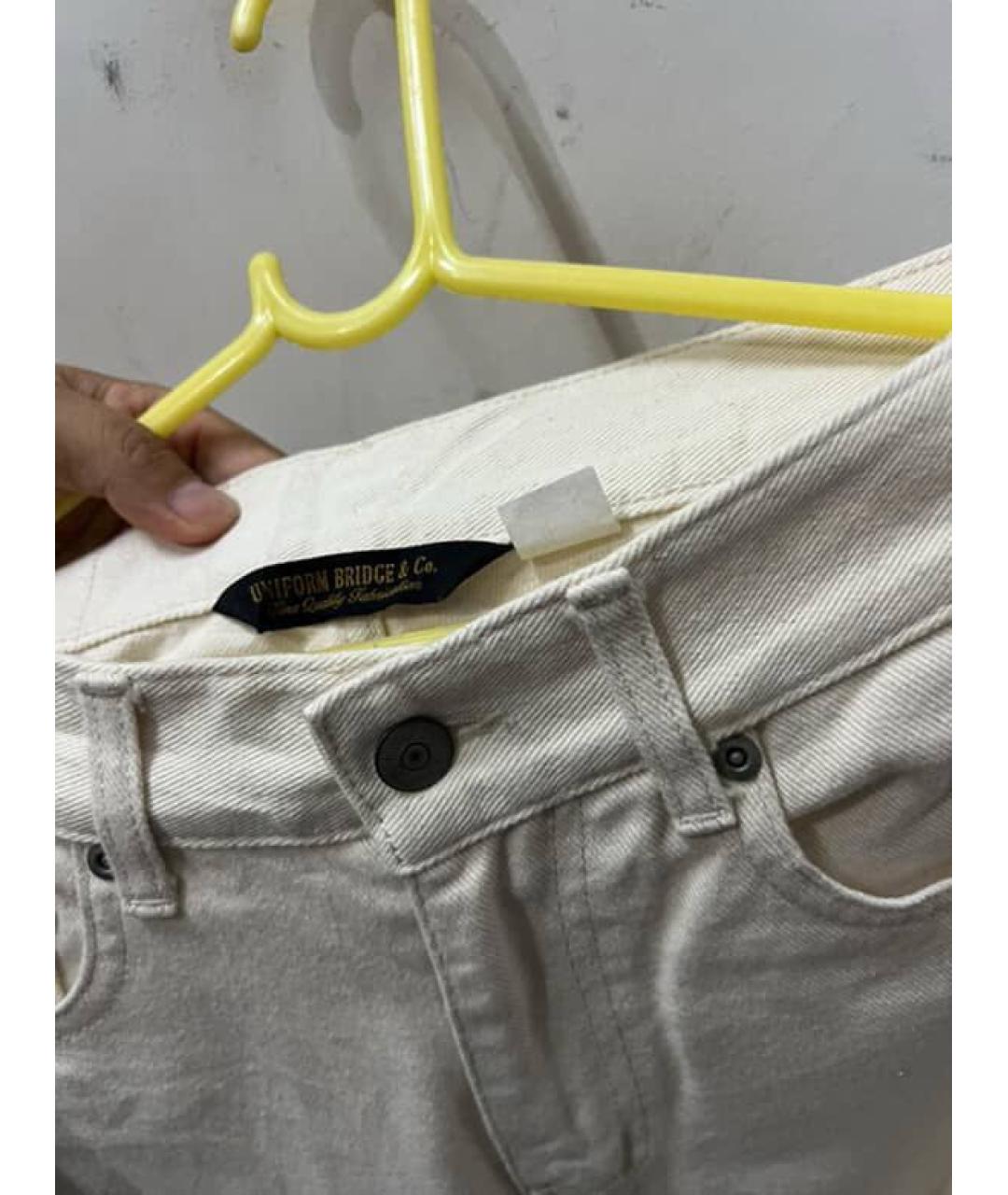 MAHARISHI Белые хлопковые прямые джинсы, фото 3