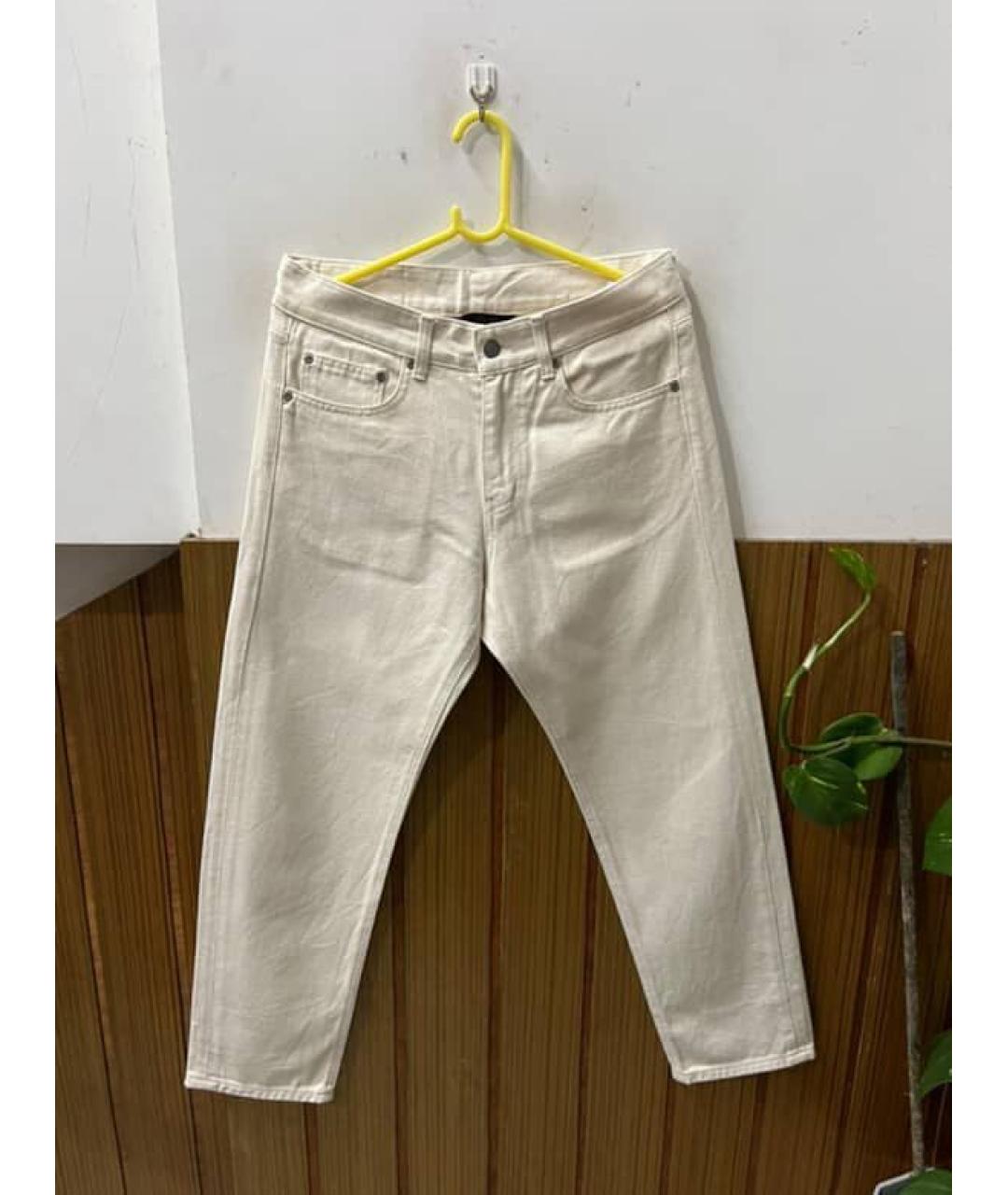 MAHARISHI Белые хлопковые прямые джинсы, фото 9