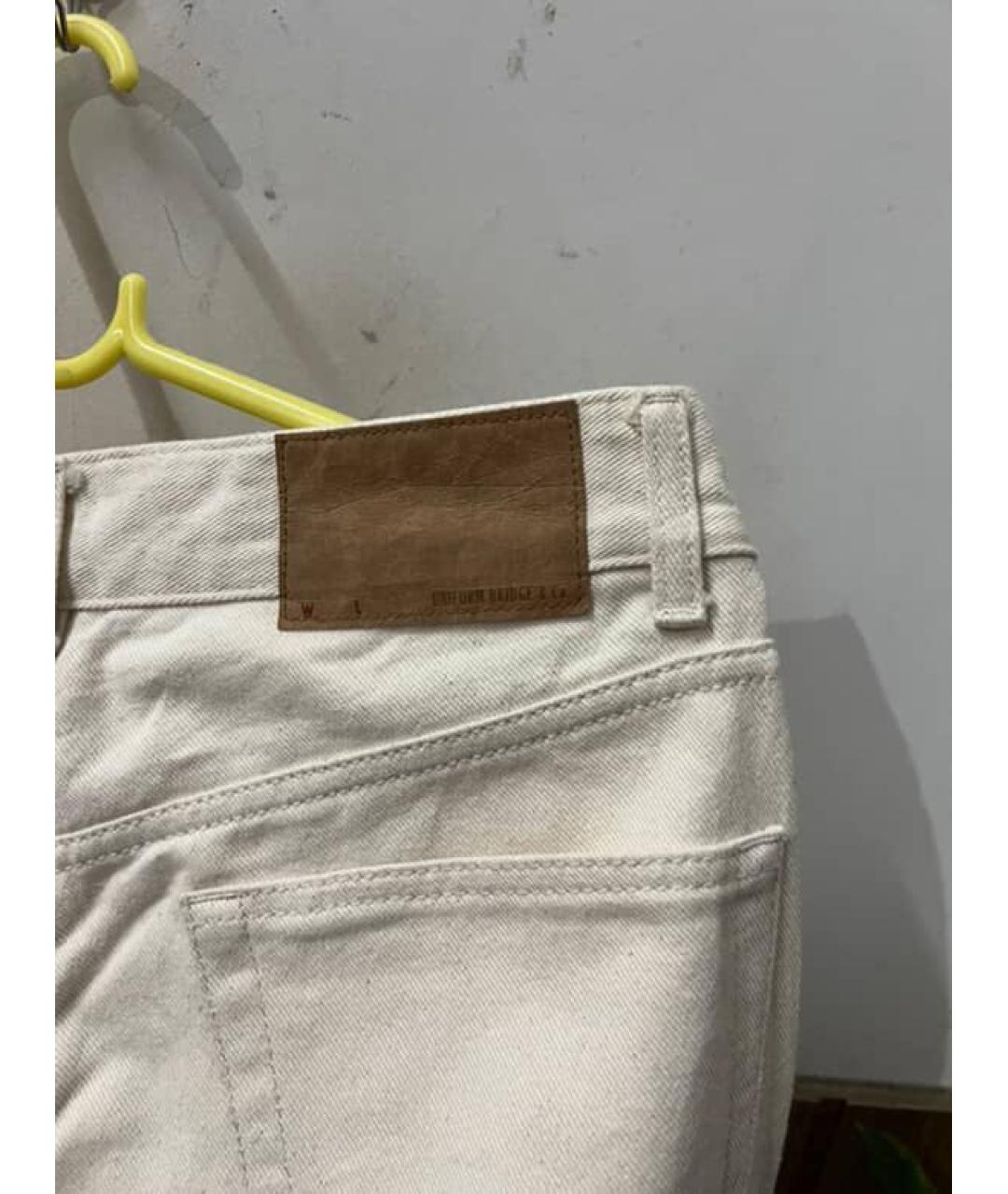 MAHARISHI Белые хлопковые прямые джинсы, фото 5