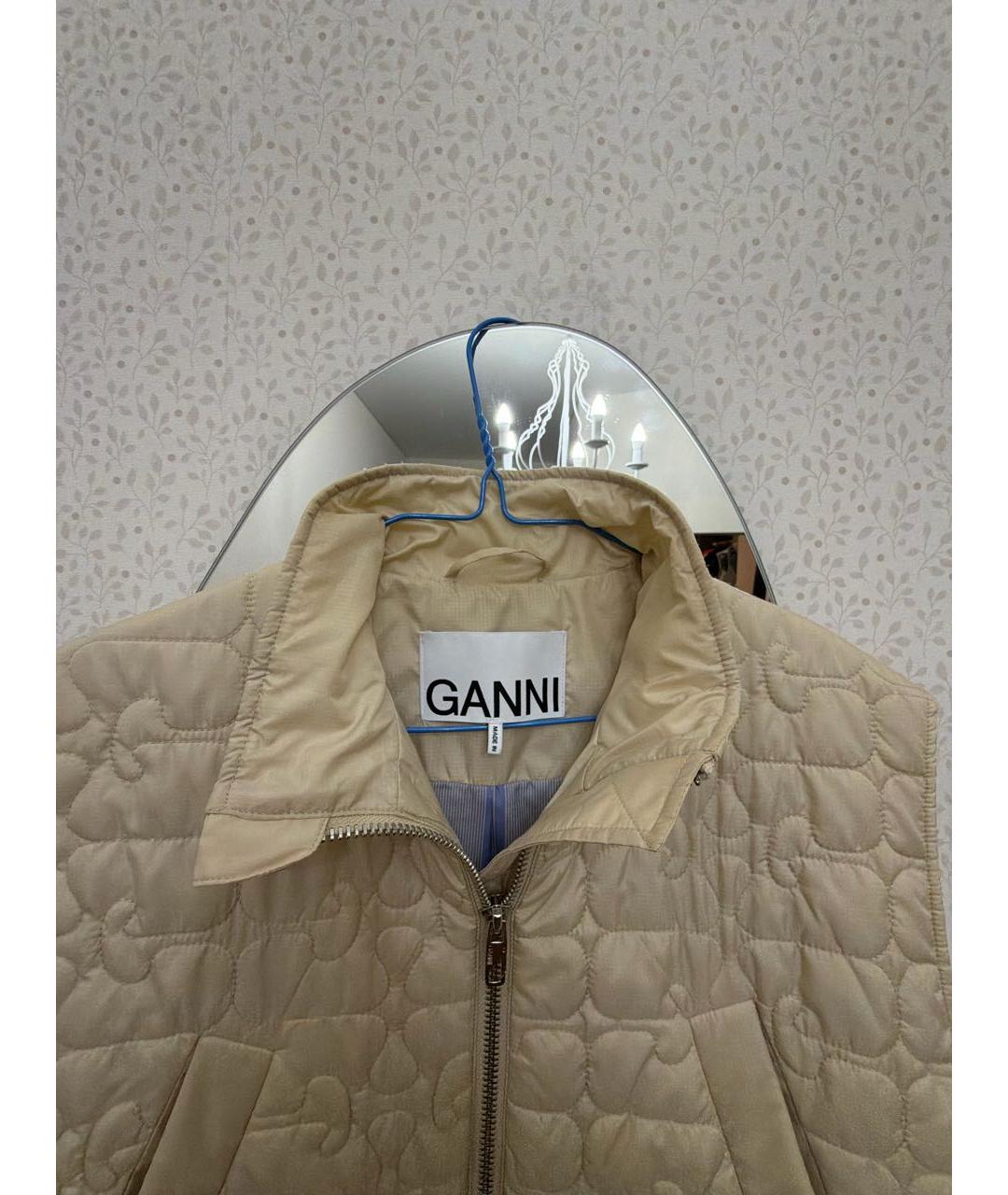 GANNI Бежевый полиэстеровый жилет, фото 3