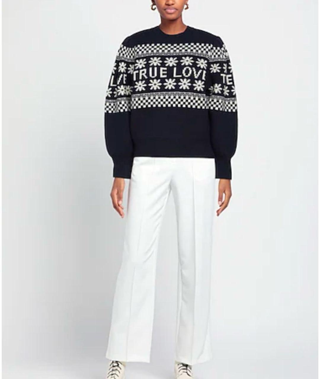 SANDRO Темно-синий шерстяной джемпер / свитер, фото 7