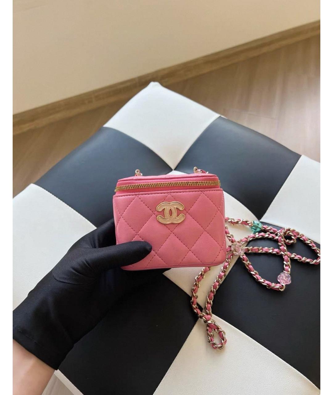 CHANEL Розовая кожаная сумка через плечо, фото 2