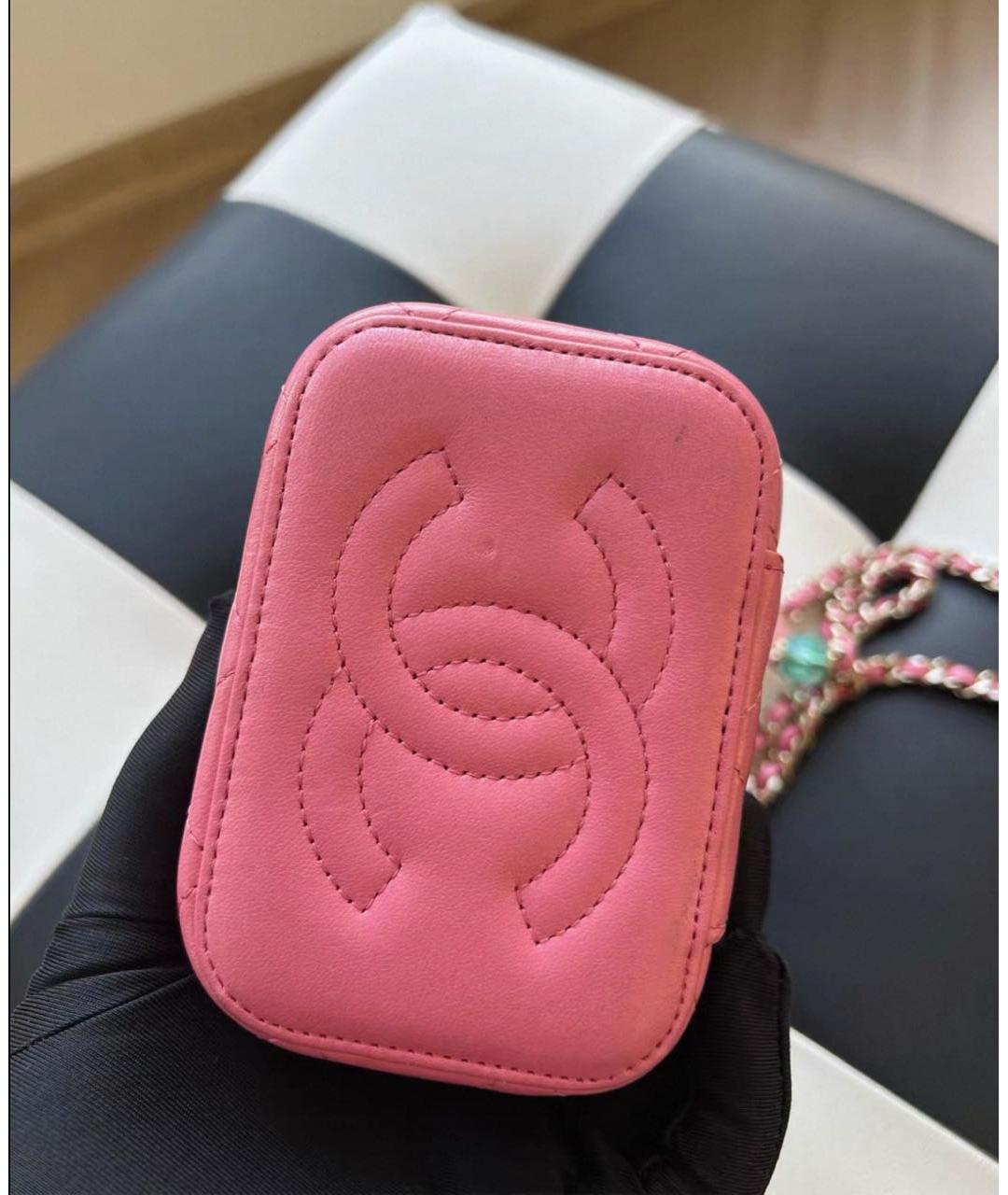 CHANEL Розовая кожаная сумка через плечо, фото 8