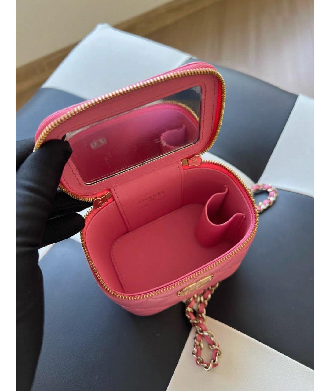 CHANEL Розовая кожаная сумка через плечо, фото 4