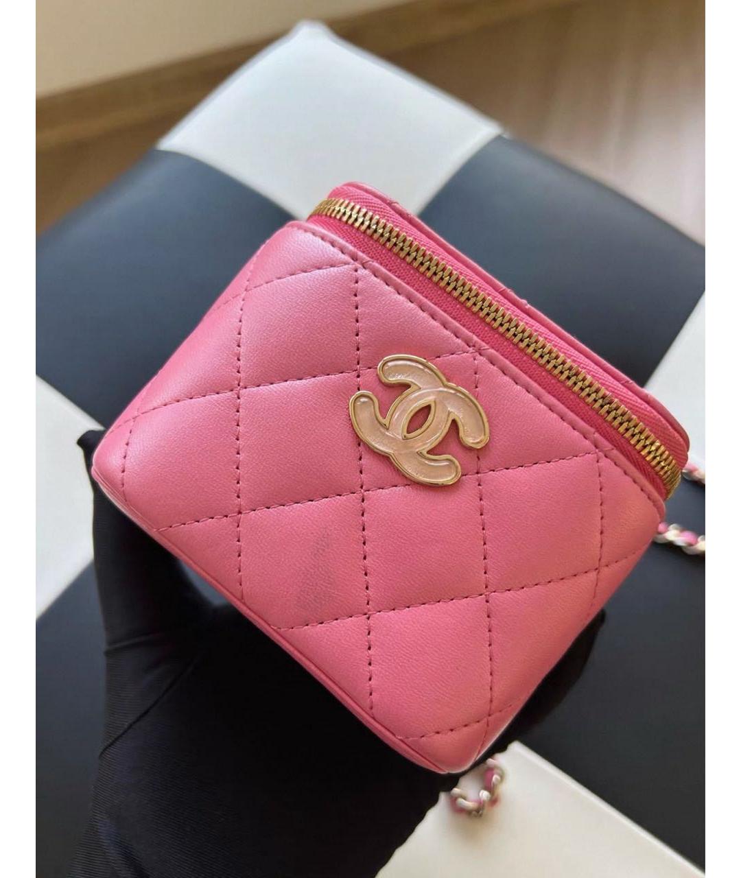 CHANEL Розовая кожаная сумка через плечо, фото 7