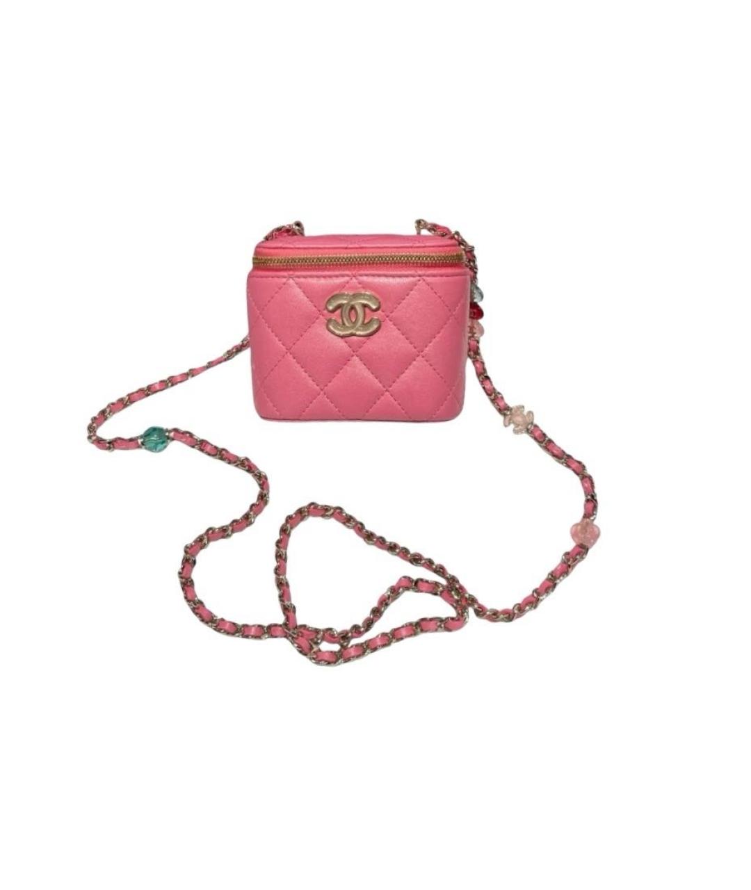 CHANEL Розовая кожаная сумка через плечо, фото 9