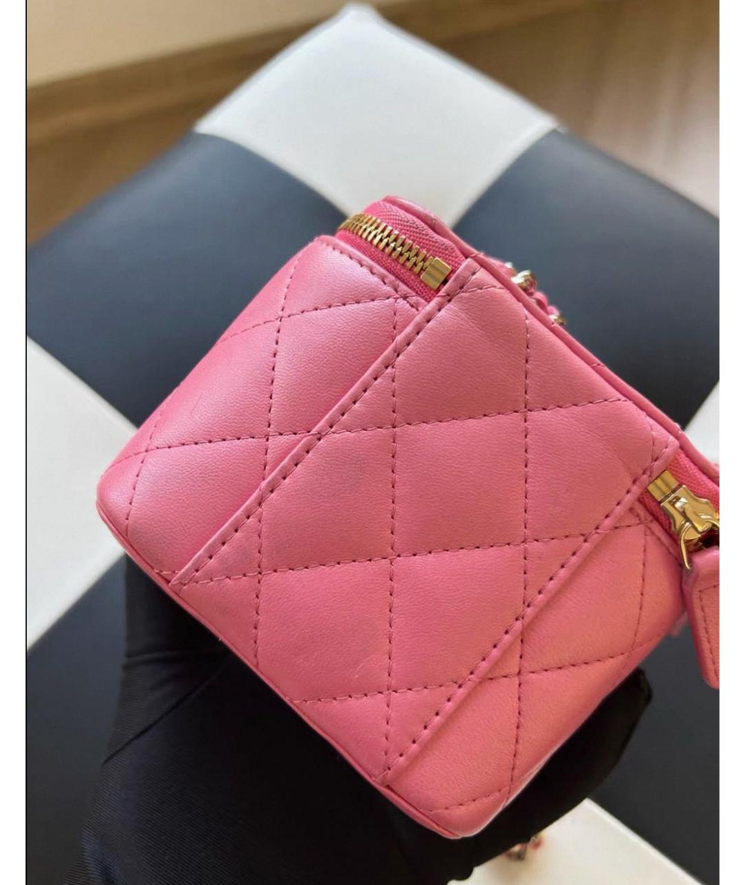 CHANEL Розовая кожаная сумка через плечо, фото 3