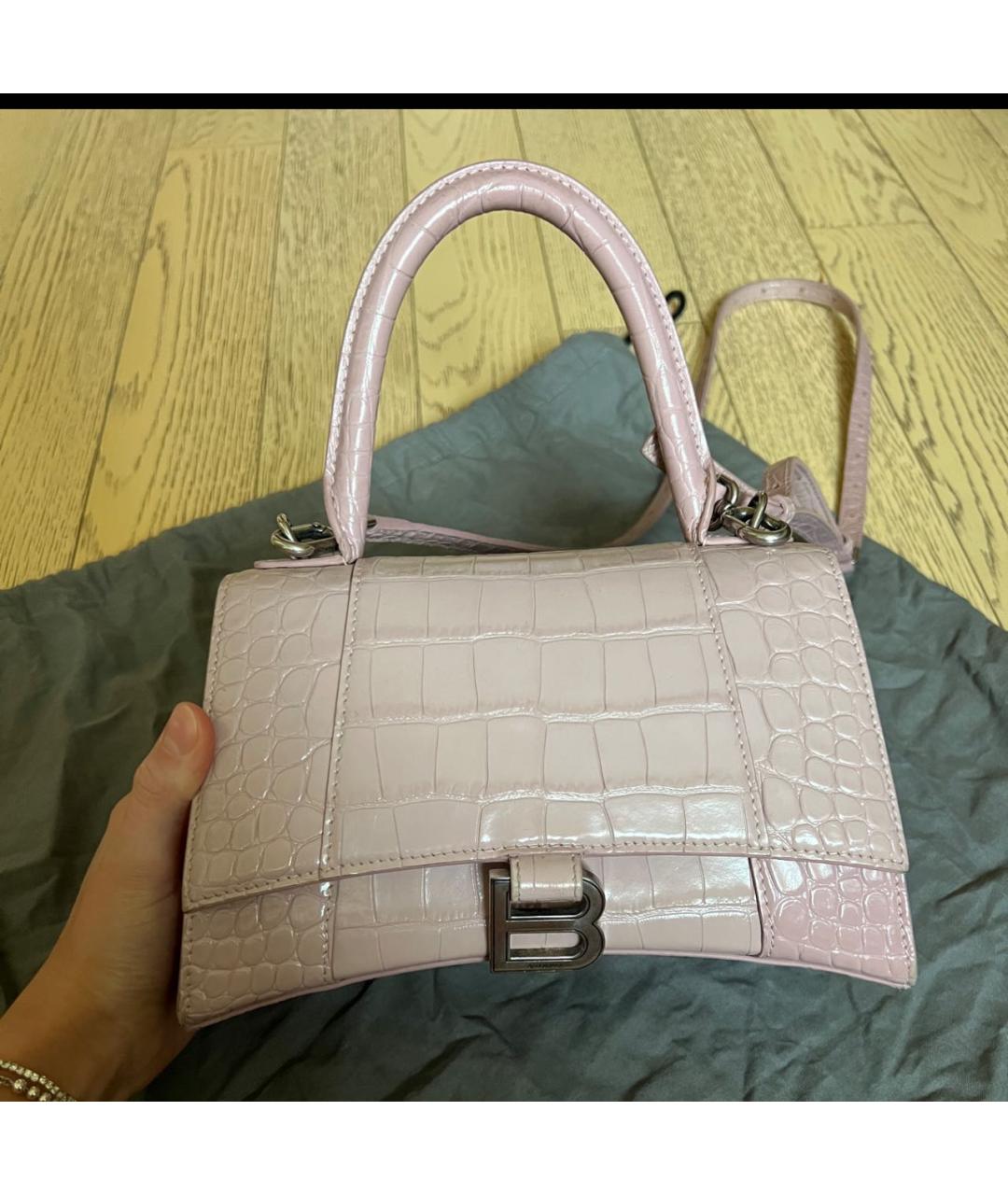 BALENCIAGA Розовая кожаная сумка на плечо, фото 7