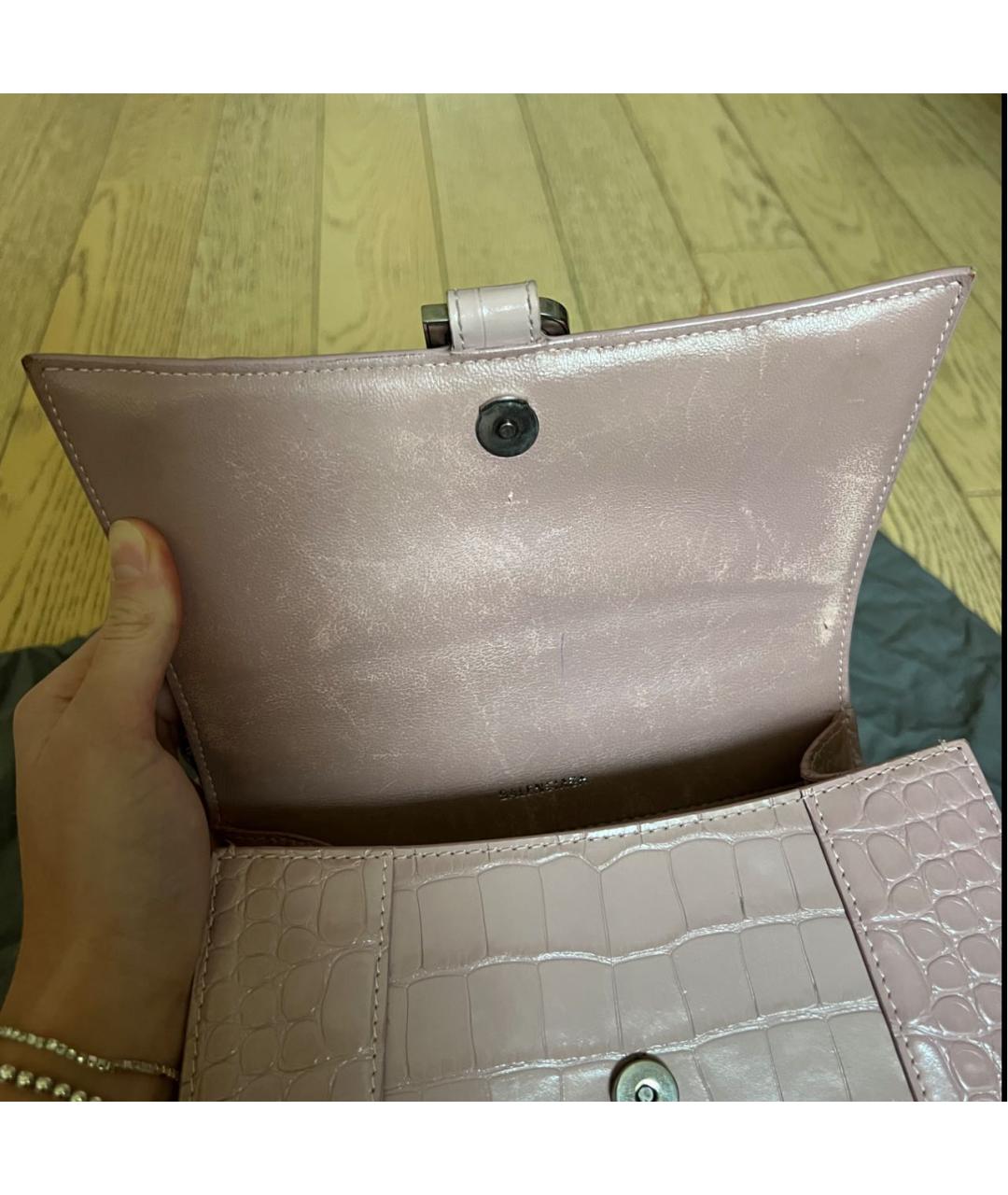 BALENCIAGA Розовая кожаная сумка на плечо, фото 6