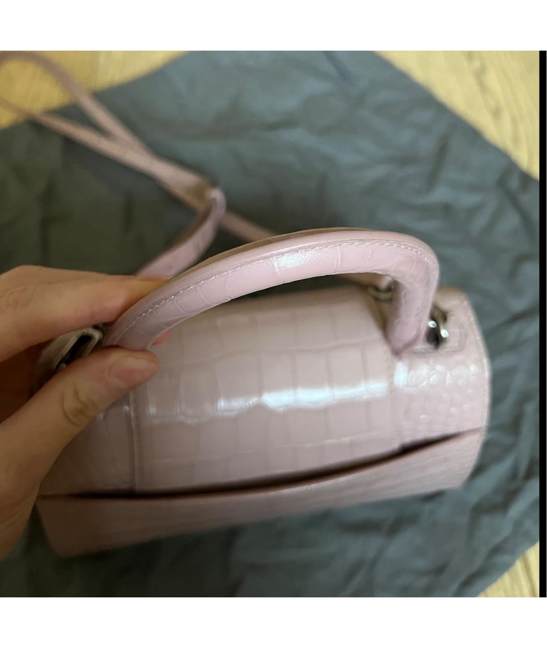 BALENCIAGA Розовая кожаная сумка на плечо, фото 3