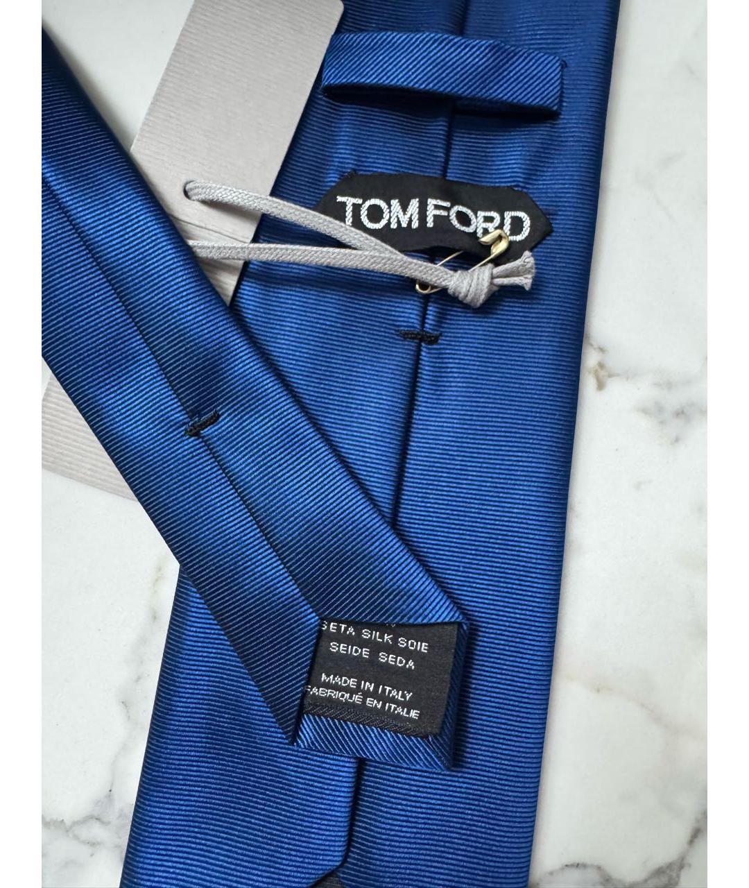 TOM FORD Синий шелковый галстук, фото 6