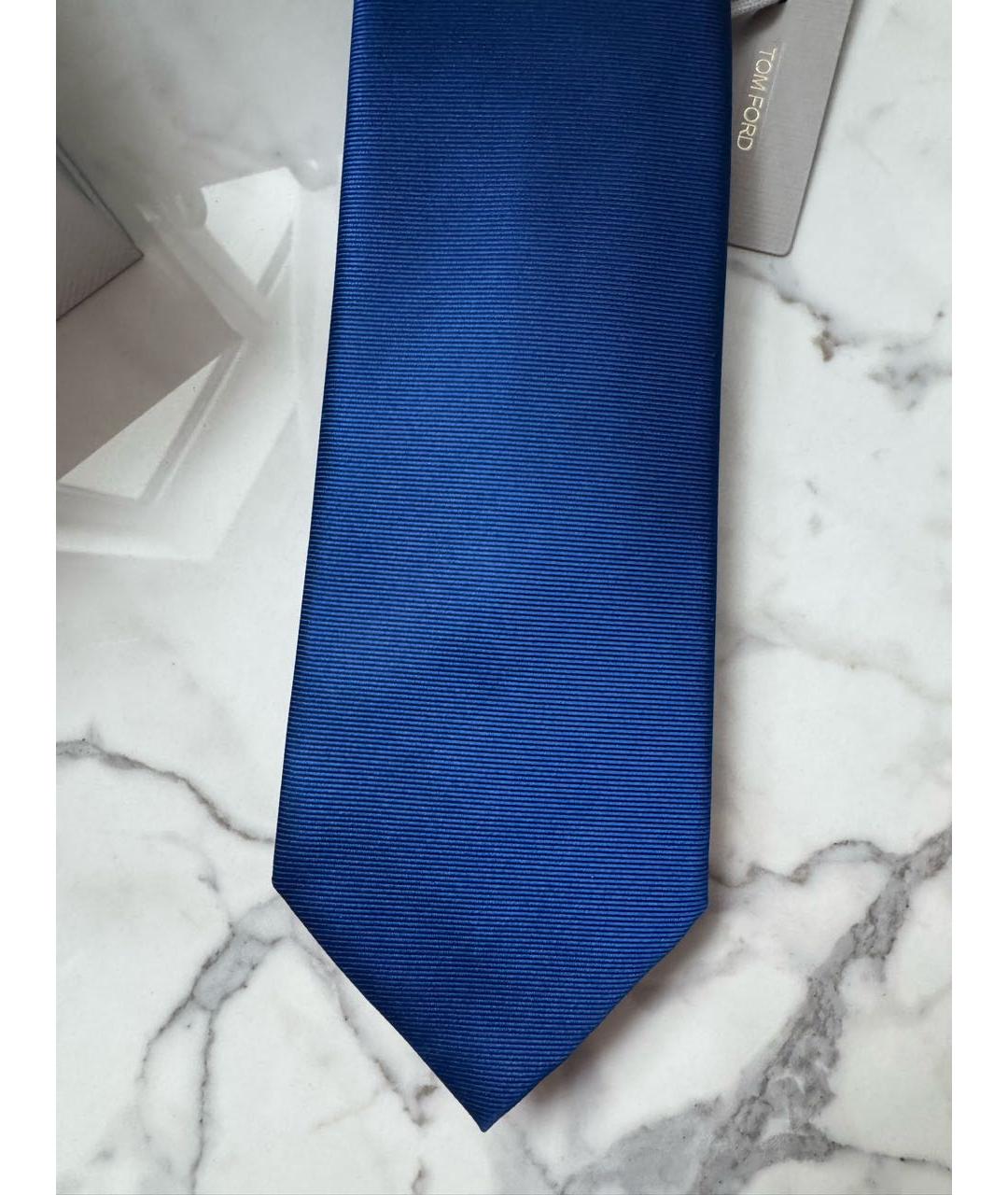 TOM FORD Синий шелковый галстук, фото 4