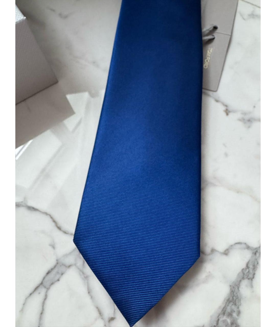 TOM FORD Синий шелковый галстук, фото 7