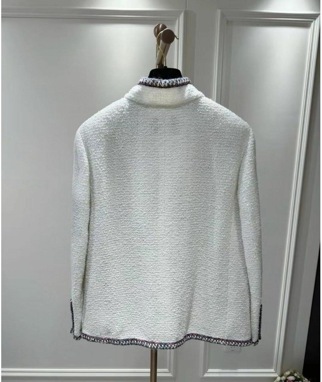 CHANEL Белый твидовый жакет/пиджак, фото 3