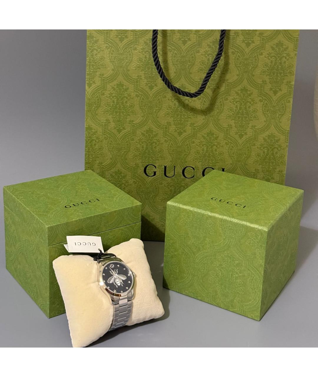 GUCCI Серебряные стальные часы, фото 3