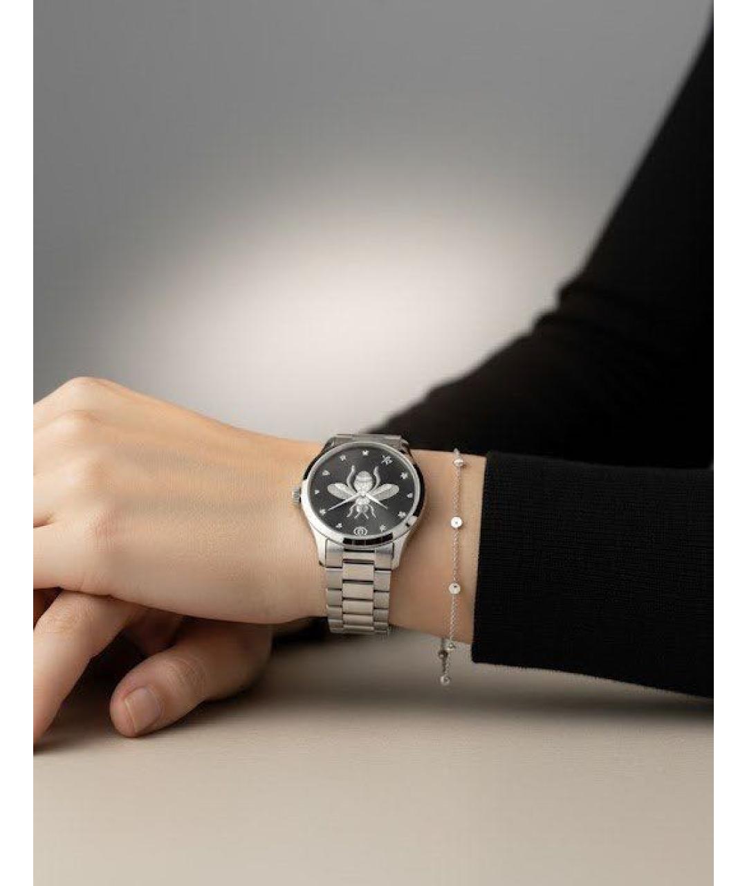 GUCCI Серебряные стальные часы, фото 5