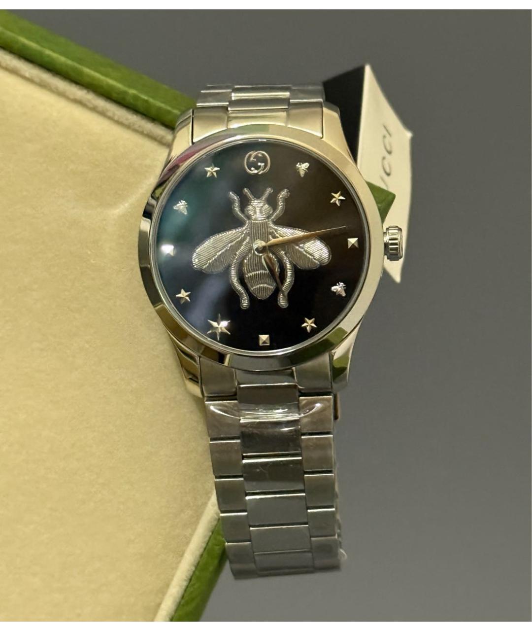 GUCCI Серебряные стальные часы, фото 4