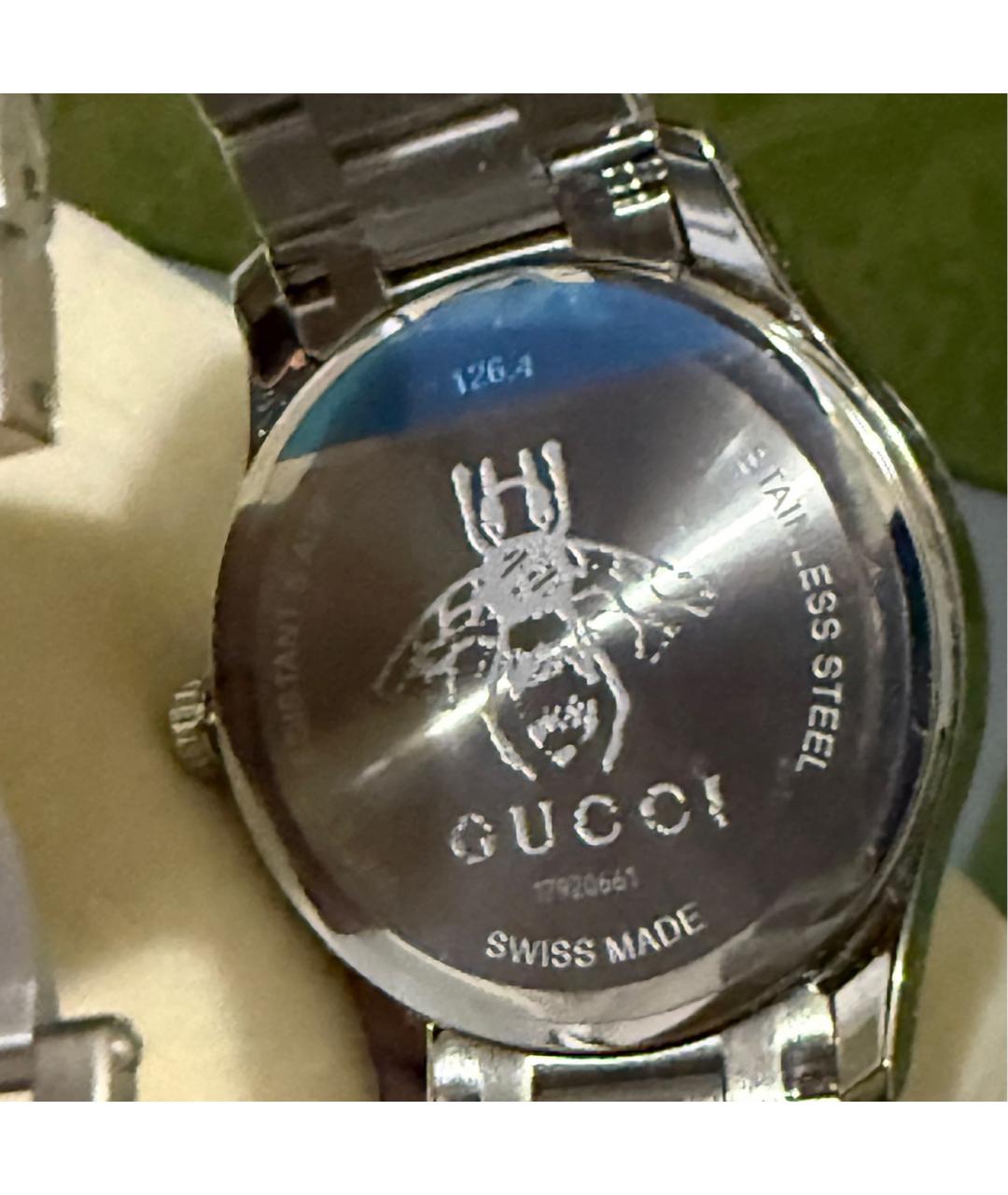 GUCCI Серебряные стальные часы, фото 7