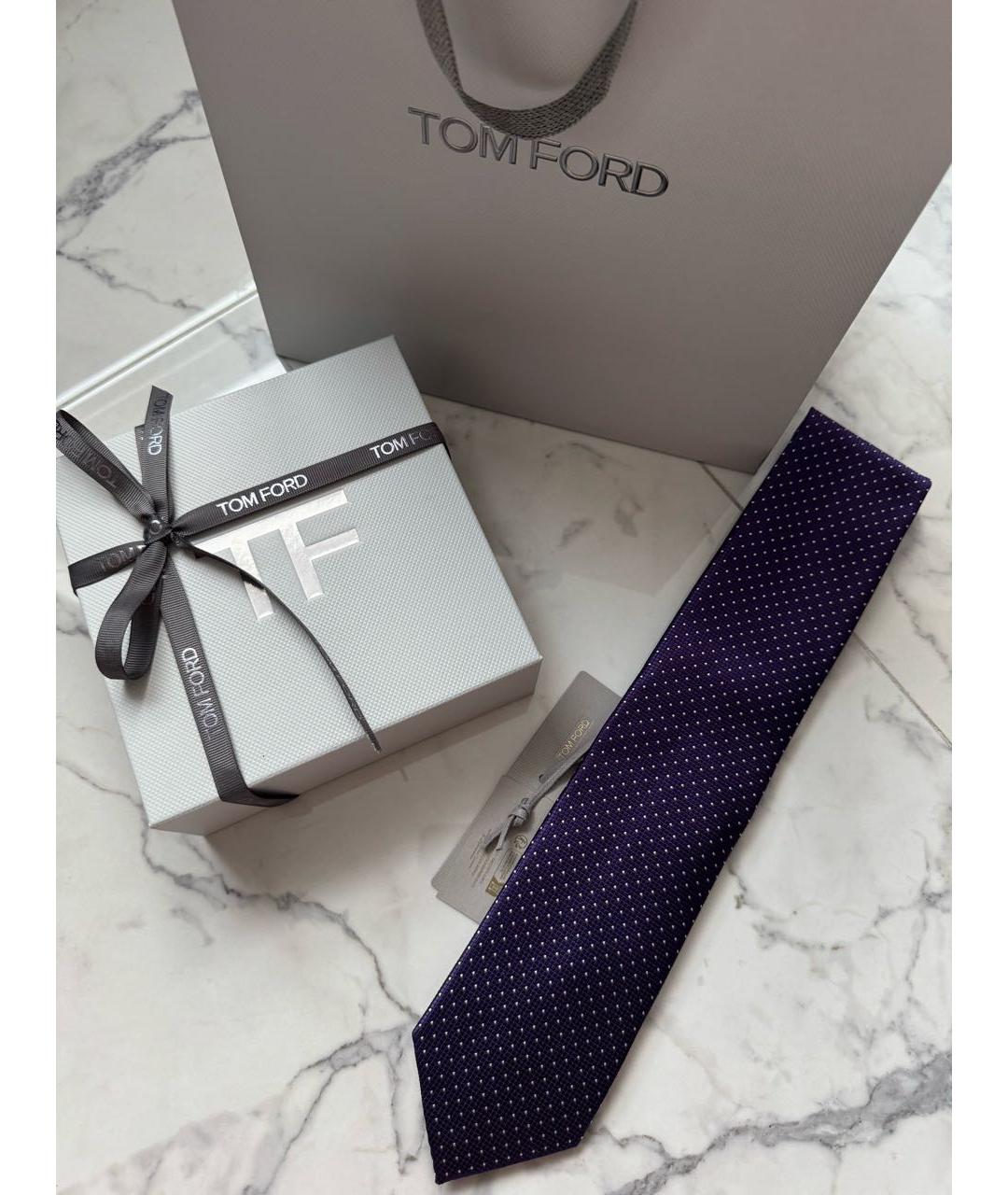 TOM FORD Фиолетовый шелковый галстук, фото 5