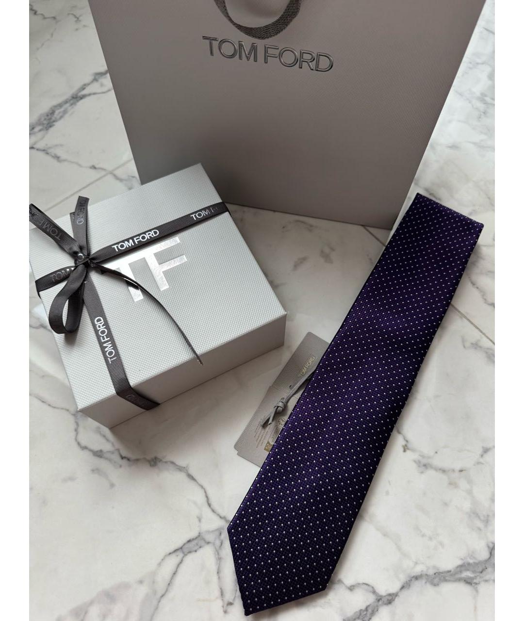 TOM FORD Фиолетовый шелковый галстук, фото 7