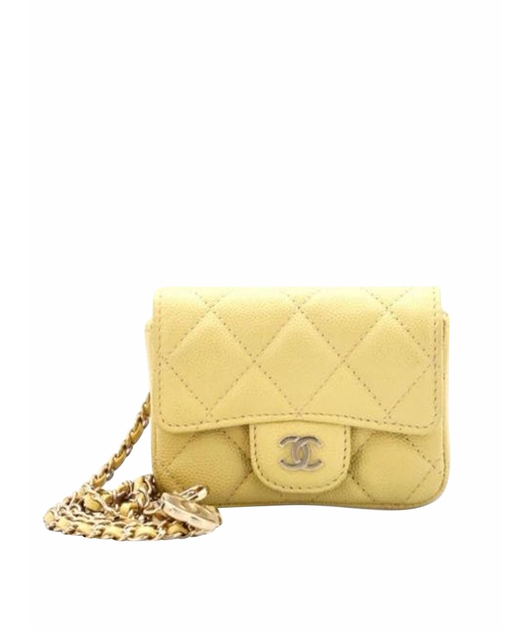 CHANEL Желтая кожаная поясная сумка, фото 1
