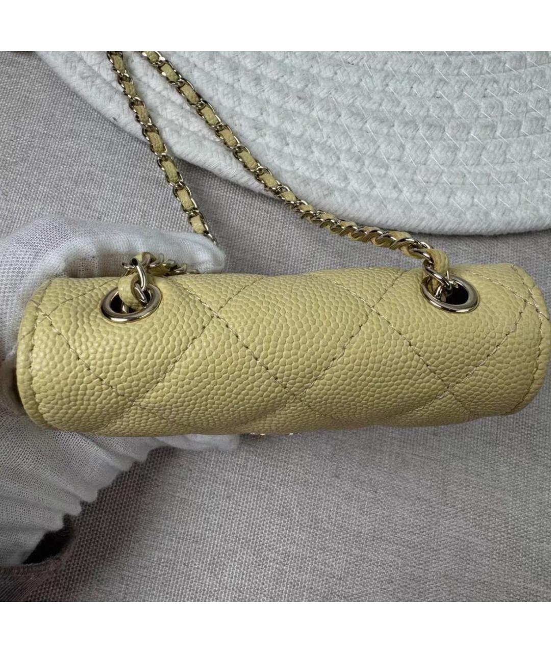 CHANEL Желтая кожаная поясная сумка, фото 5