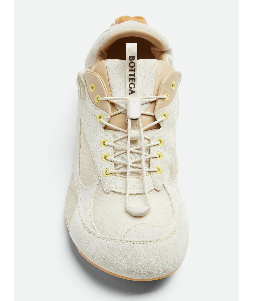 BOTTEGA VENETA Бежевые текстильные кроссовки, фото 4