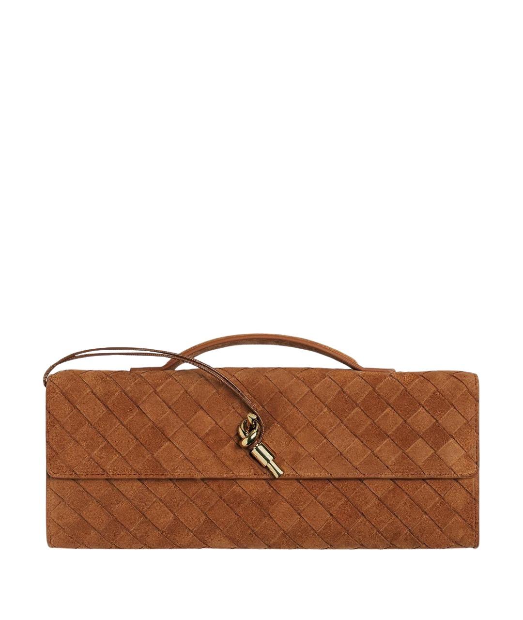 BOTTEGA VENETA Коричневая замшевая сумка тоут, фото 1