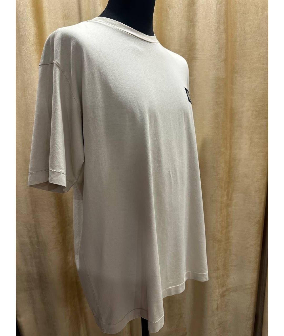 STONE ISLAND Бежевая хлопковая футболка, фото 3