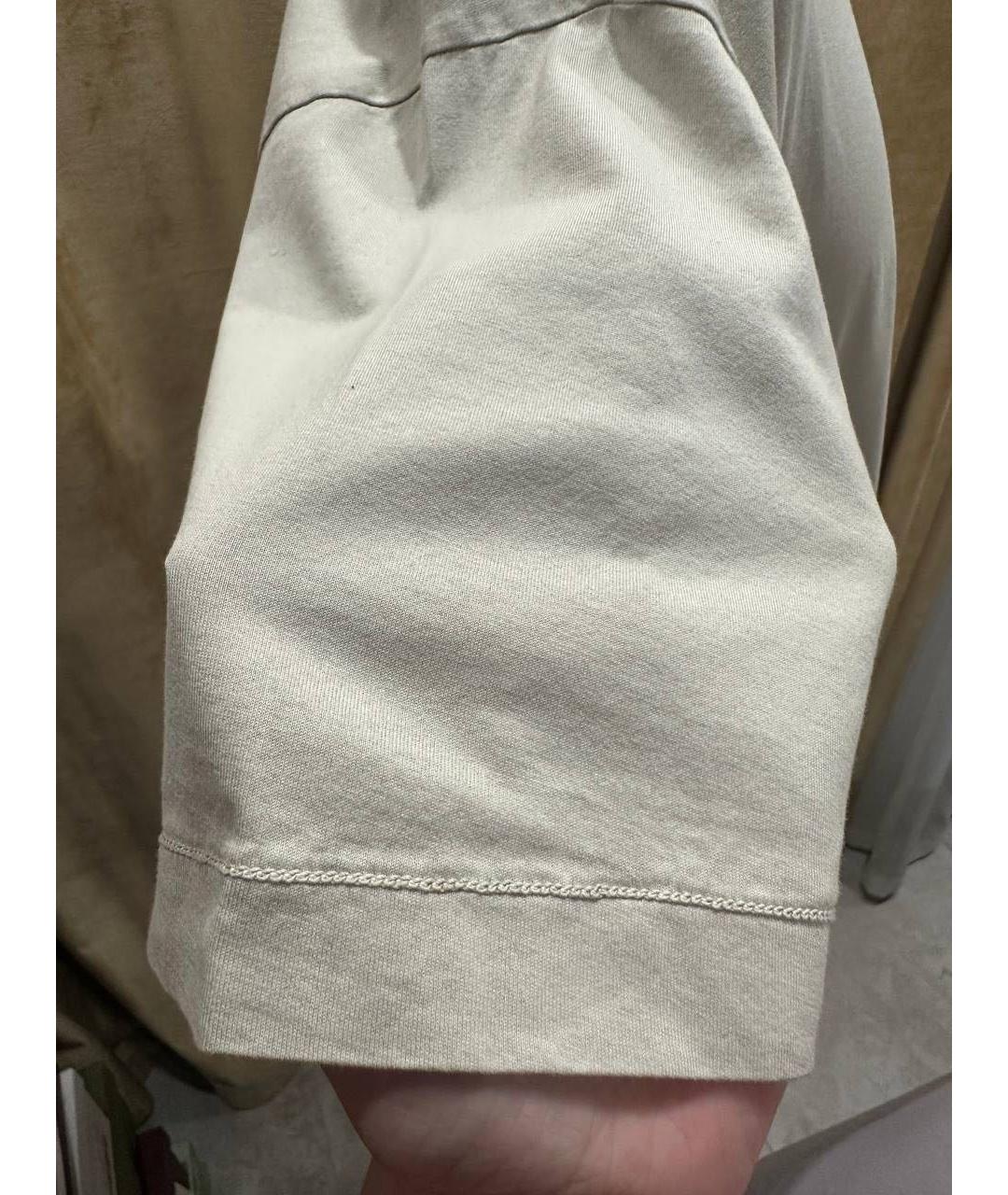 STONE ISLAND Бежевая хлопковая футболка, фото 5