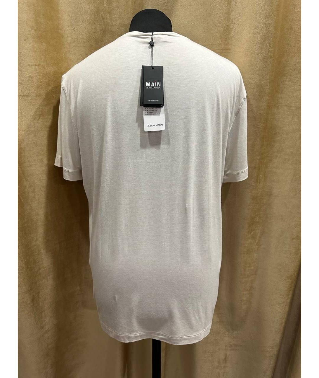 GIORGIO ARMANI Бежевая вискозная футболка, фото 2