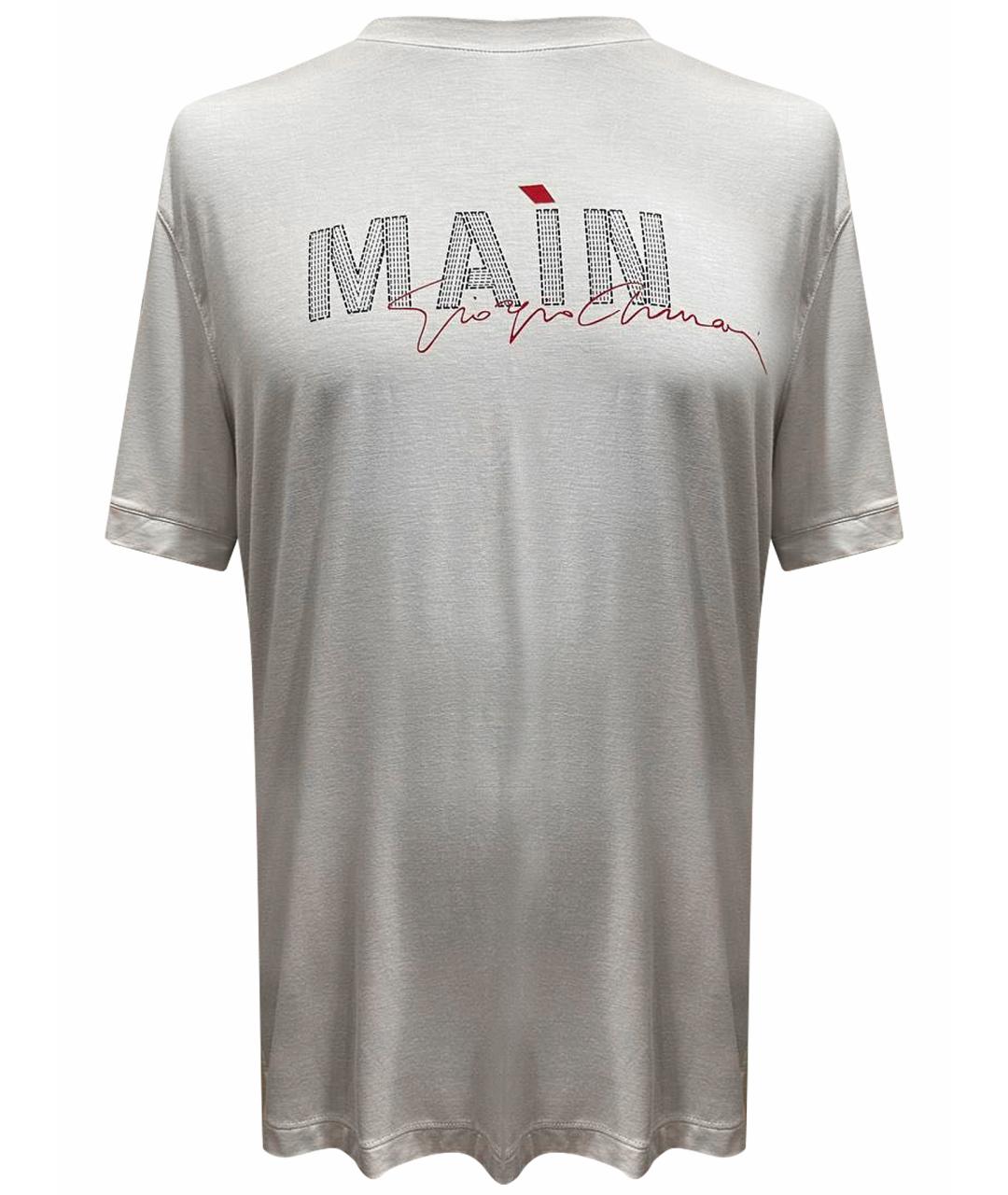 GIORGIO ARMANI Бежевая вискозная футболка, фото 1