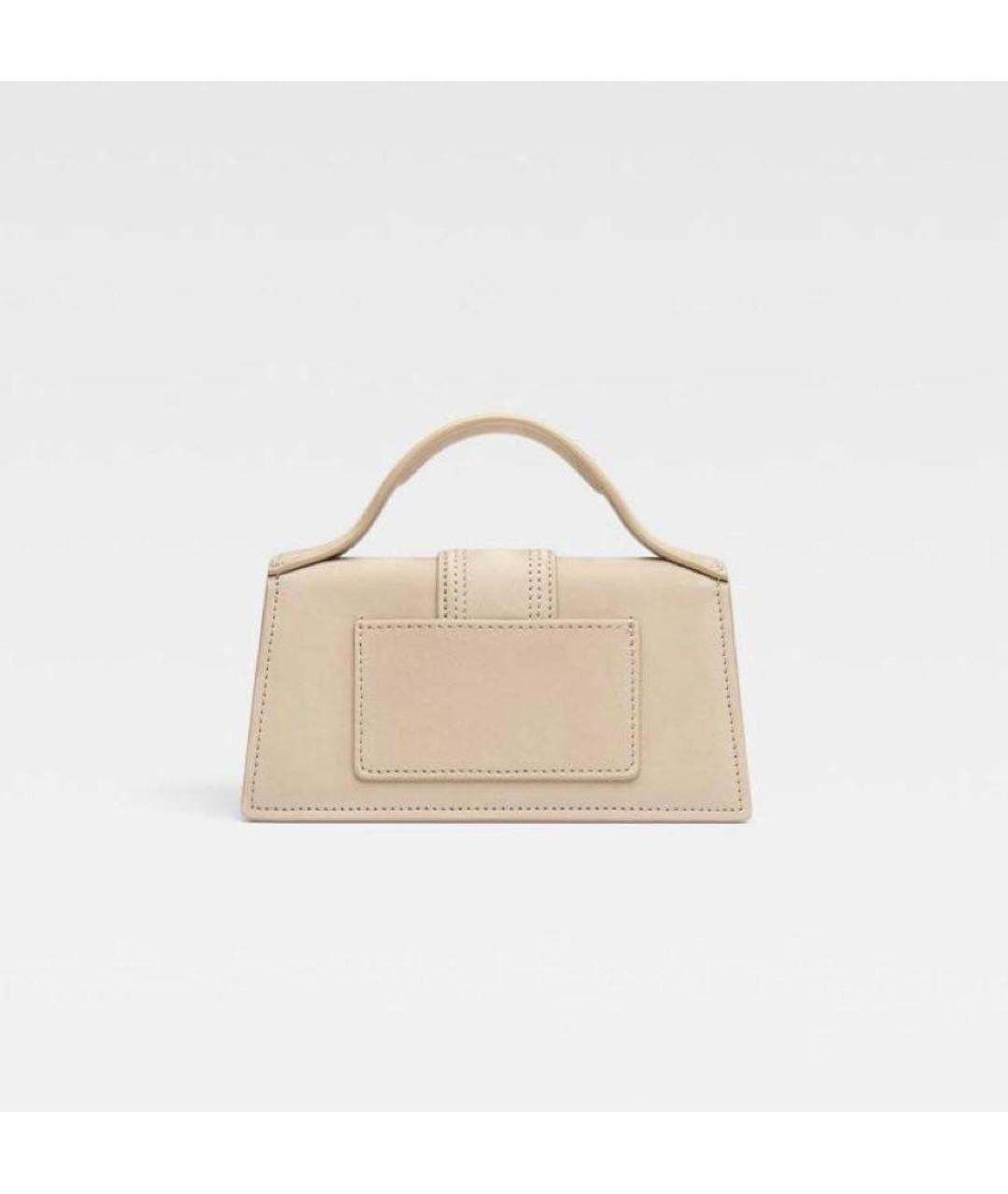 JACQUEMUS Бежевая кожаная сумка через плечо, фото 3