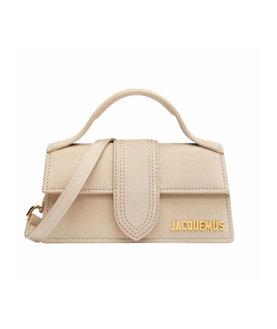 JACQUEMUS Бежевая кожаная сумка через плечо, фото 1
