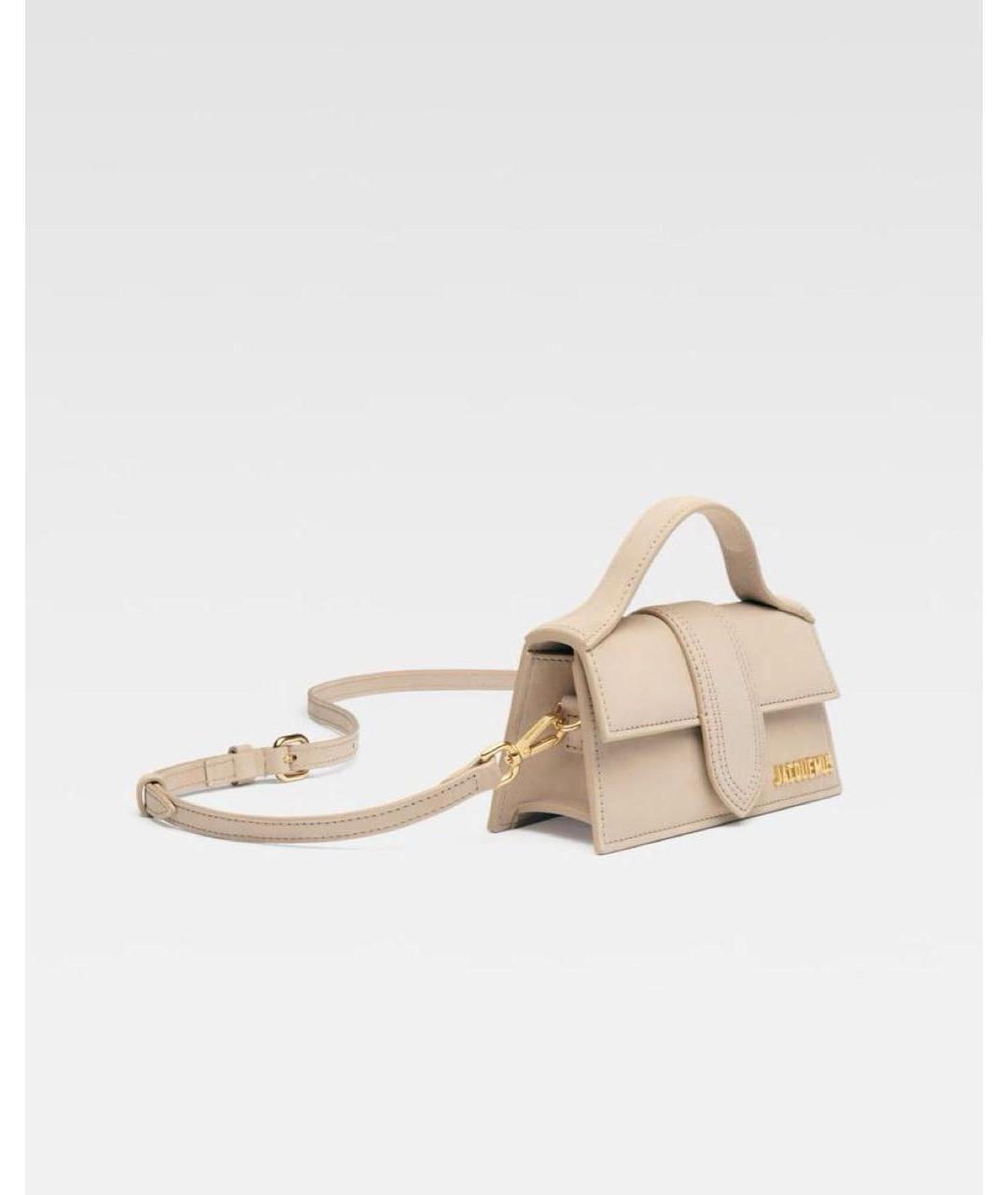 JACQUEMUS Бежевая кожаная сумка через плечо, фото 2